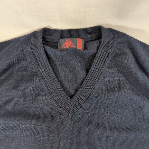 Robe Di Kappa 100% Merino Wool Black Knit Vest V-Neck Men's Medium M Sleeveless - Picture 2 of 7